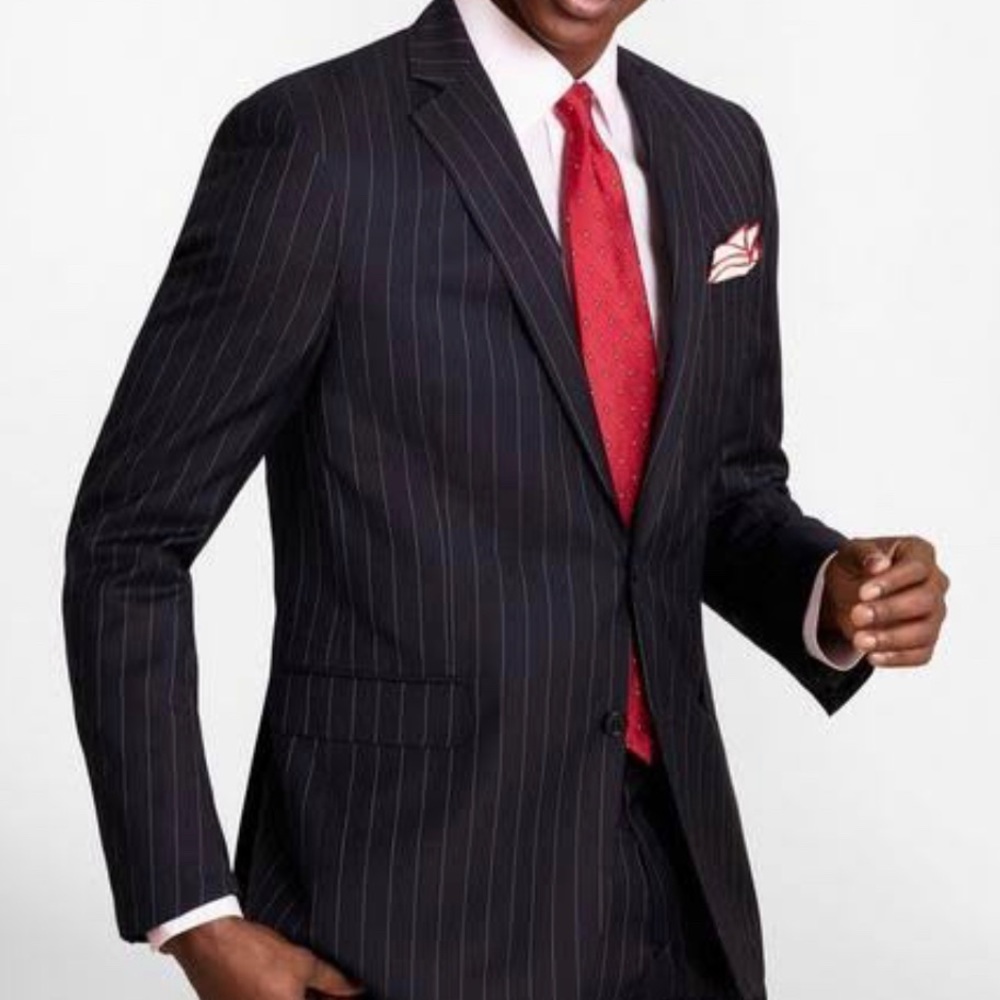J.CREW Legacy 3 Piece Suit Pinstripes Charcoal Wool 40S